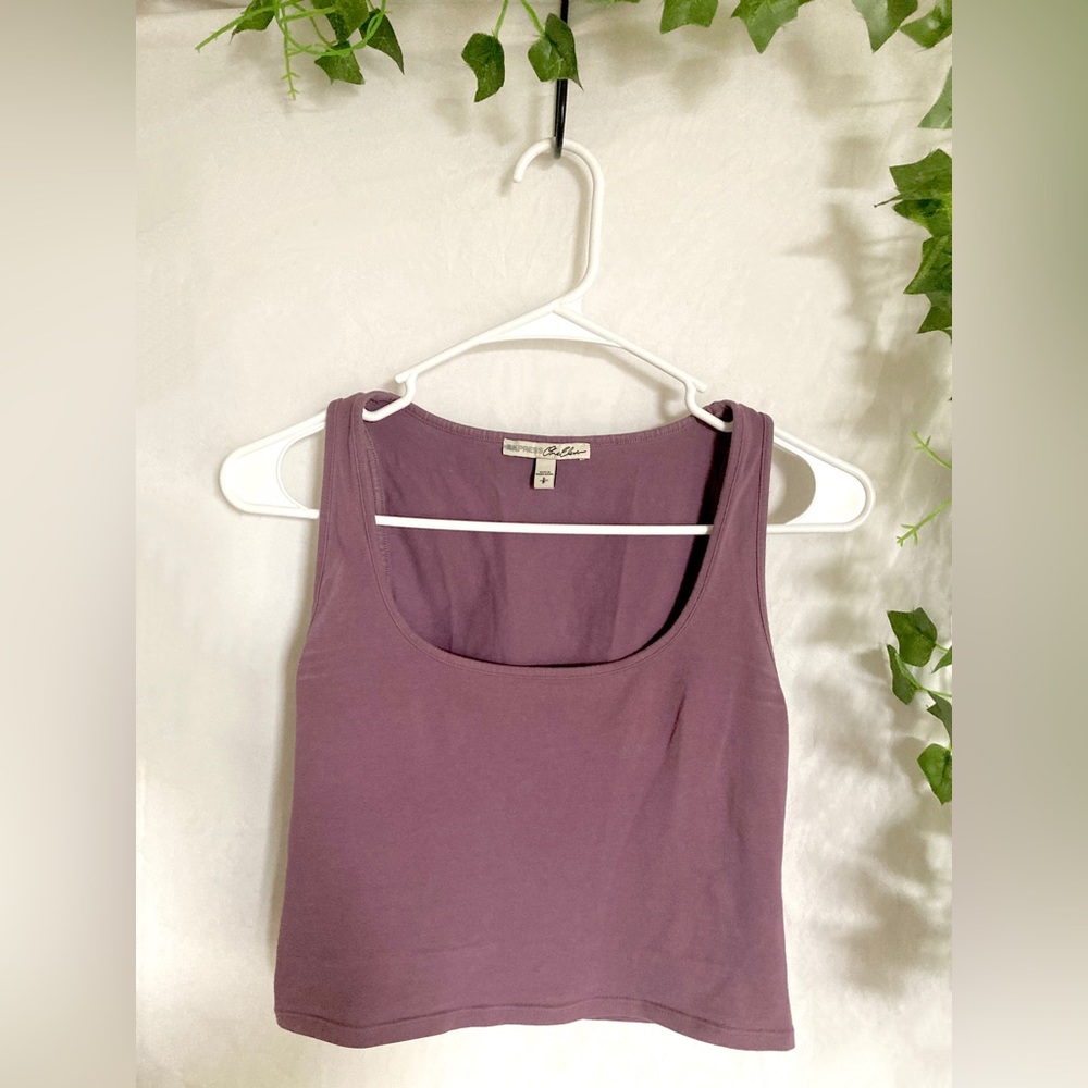 Purple basic crop top